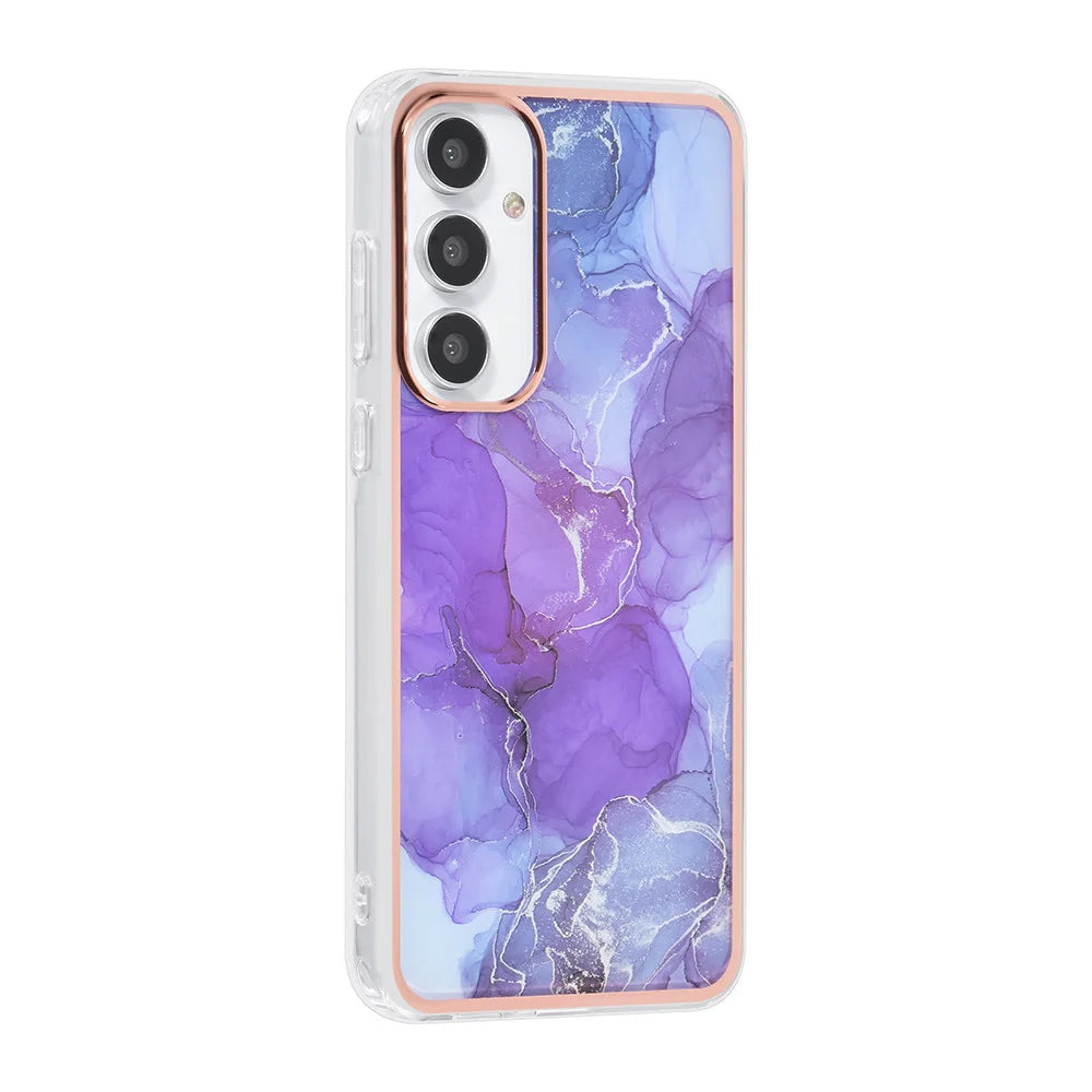 Tuniq Samsung Galaxy A55 5G - Σκληρή Θήκη με Πλαίσιο Σιλικόνης - Σχέδιο Μάρμαρο - Μοβ