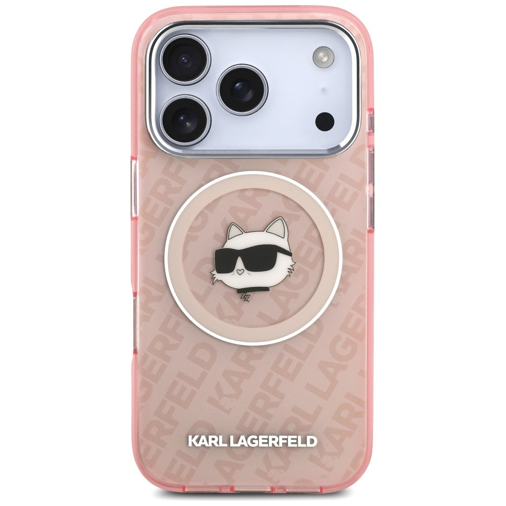 Karl Lagerfeld iPhone 17 Pro - IML Choupette Head Logo MagSafe - Σκληρή Θήκη με Πλαίσιο Σιλικόνης - Pink - KLHMP17LHMKBCHOP