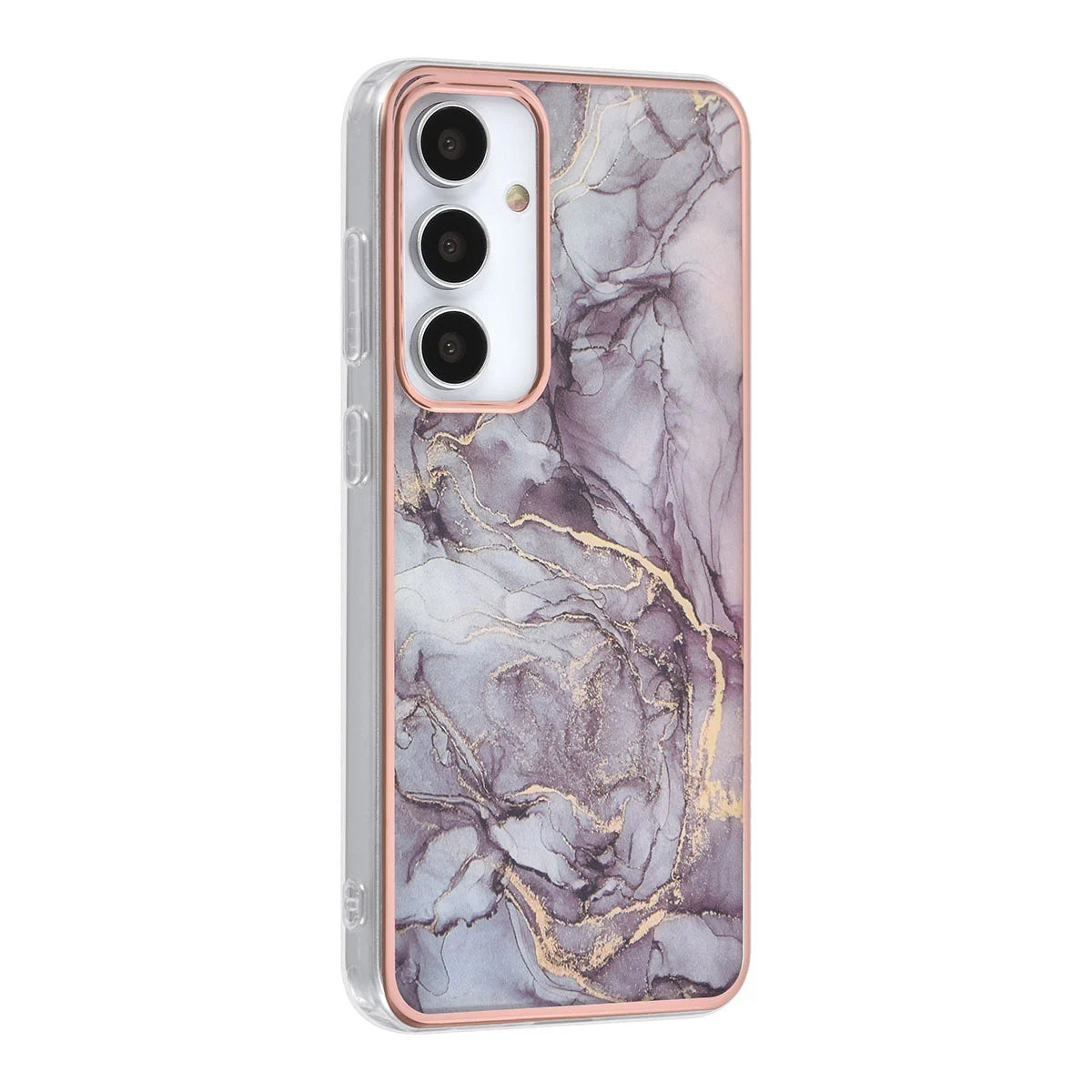 Tuniq Samsung Galaxy S24 Plus - Σκληρή Θήκη με Πλαίσιο Σιλικόνης - Σχέδιο Μάρμαρο - Σκούρο Γκρί