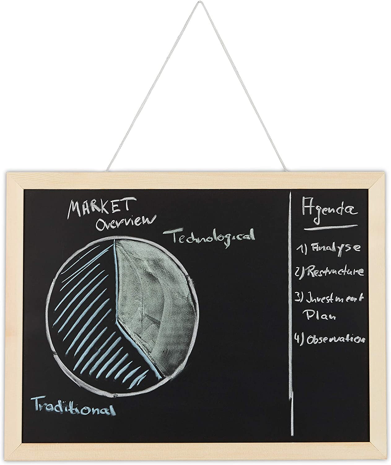 Relaxdays Μαυροπίνακας με Ξύλινη Κορνίζα - 30 x 40cm - Black - 4052025935481