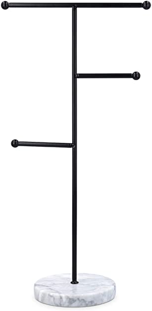 Navaris Μεταλλικό Stand Κοσμημάτων με Μαρμάρινη Βάση - Black - 52596.01