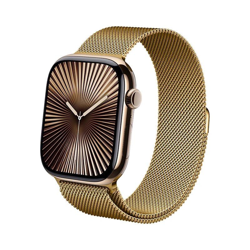 Crong Λουράκι Apple Watch 4/5/6/7/8/9/10/11 - SE (1/2/3) - ULTRA (1/2/3) - 44/45/46/49mm από Ανοξείδωτο Ατσάλι - Milano Steel - Gold