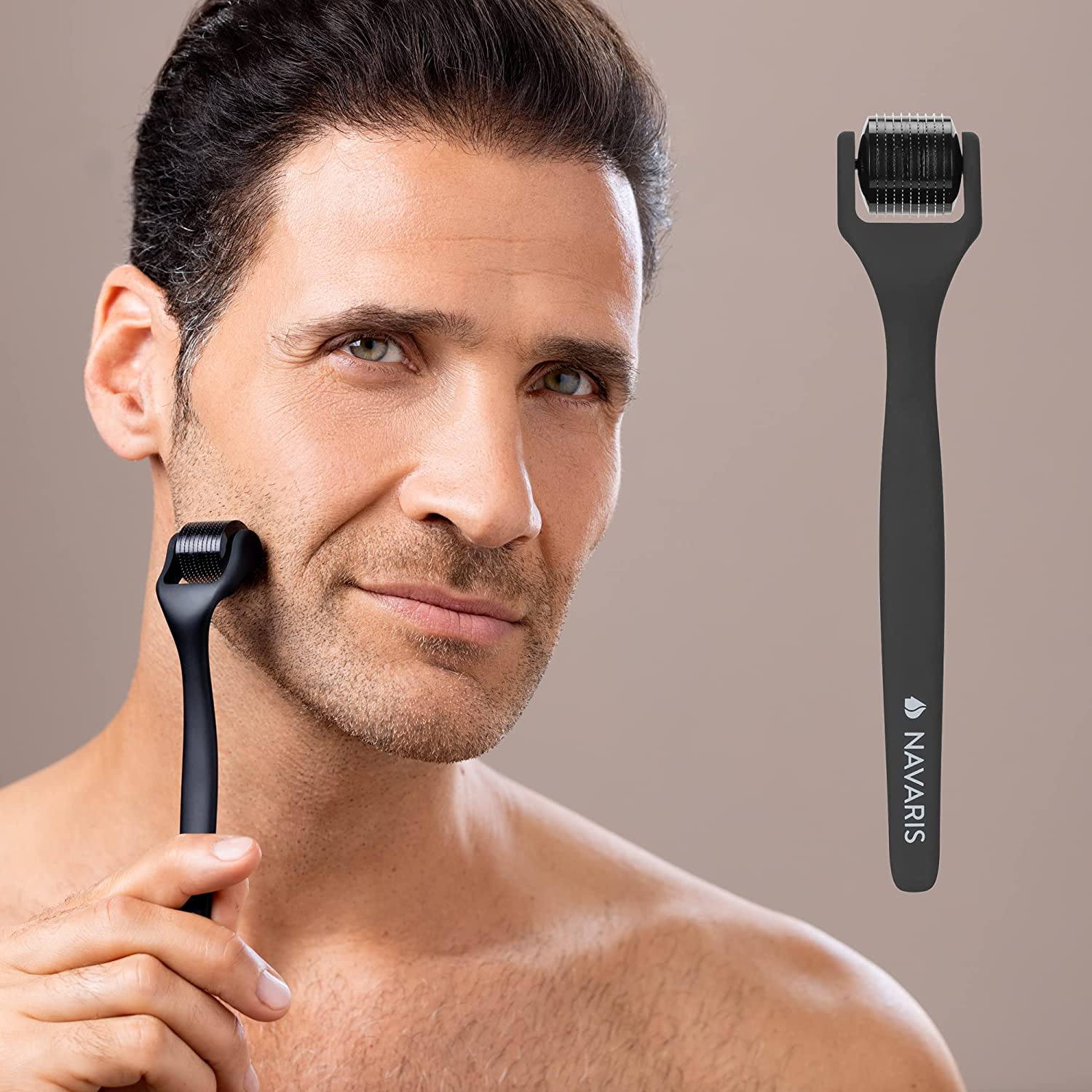 Navaris Derma Roller Προσώπου και Γενειάδας για Άνδρες - Black - 57999.01