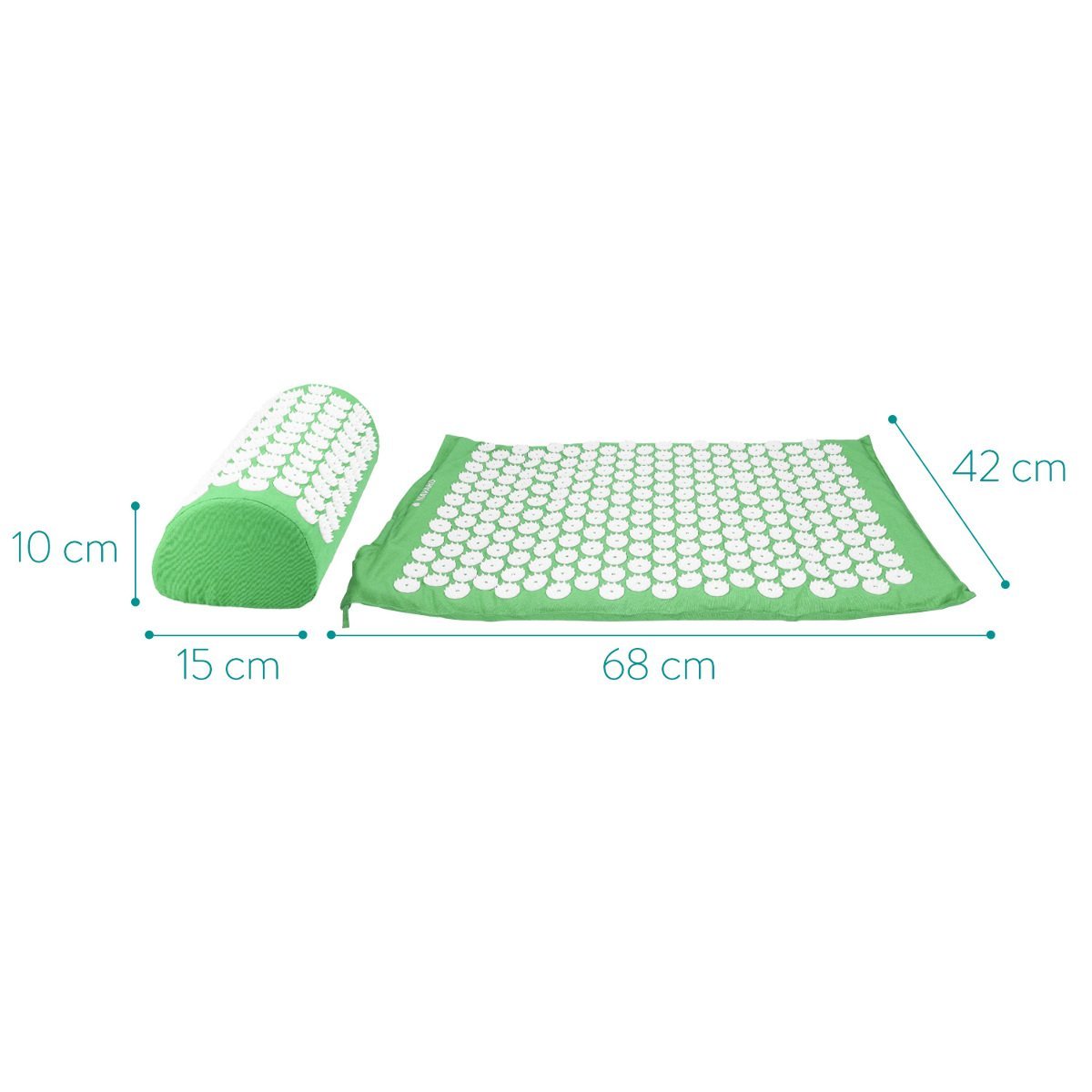 Navaris 2 - in - 1 Acupressure Mat and Pillow Set Σετ 2 σε 1 Χαλάκι και Μαξιλάρι Μασάζ - Green - 43899.07