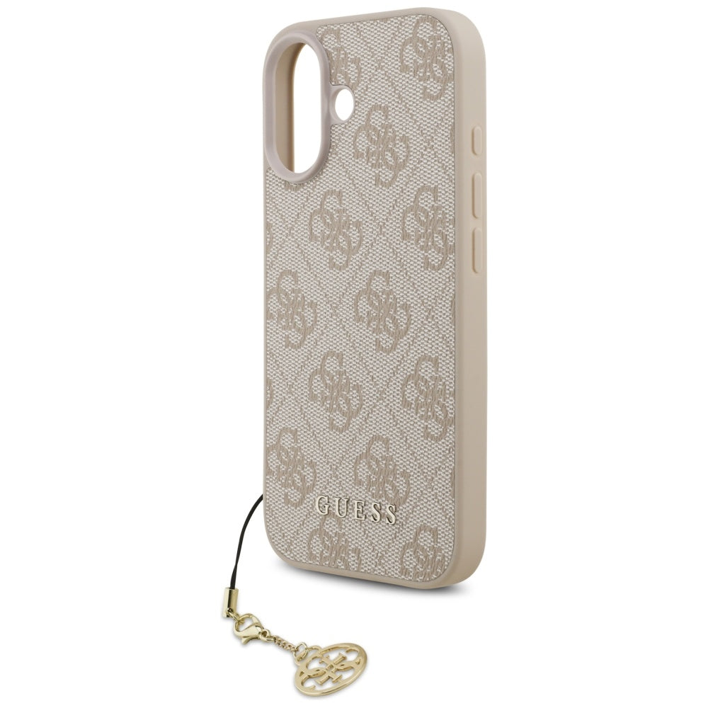 Guess iPhone 17 - 4G Charms Collection MagSafe - Θήκη με Επένδυση Συνθετικού Δέρματος - Pink - GUHMP17SGF4GCP