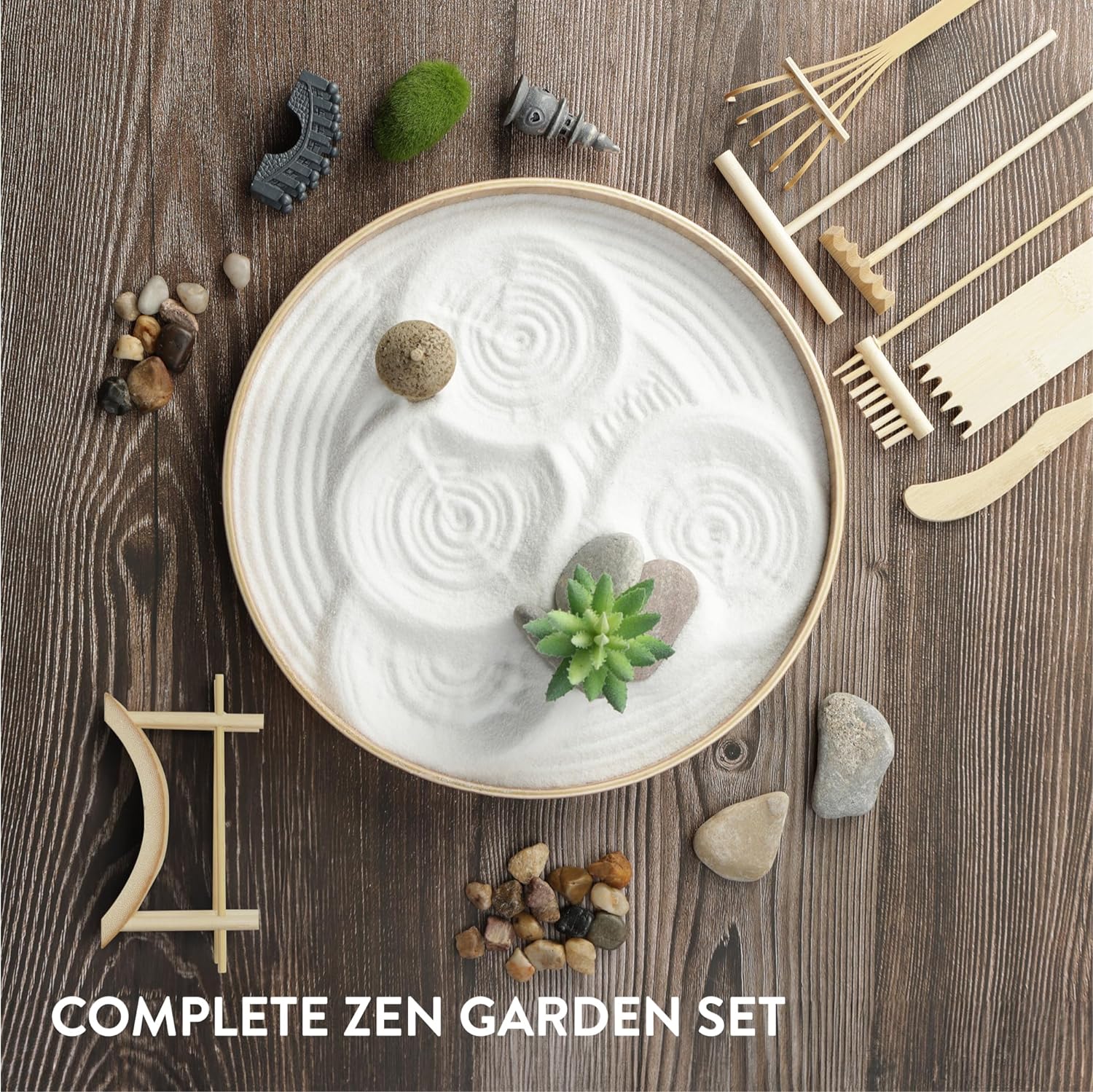 Navaris Διακοσμητικό Κιτ Μίνι Κήπου για Χαλάρωση και Διαλογισμό - White Sand - 61129.01