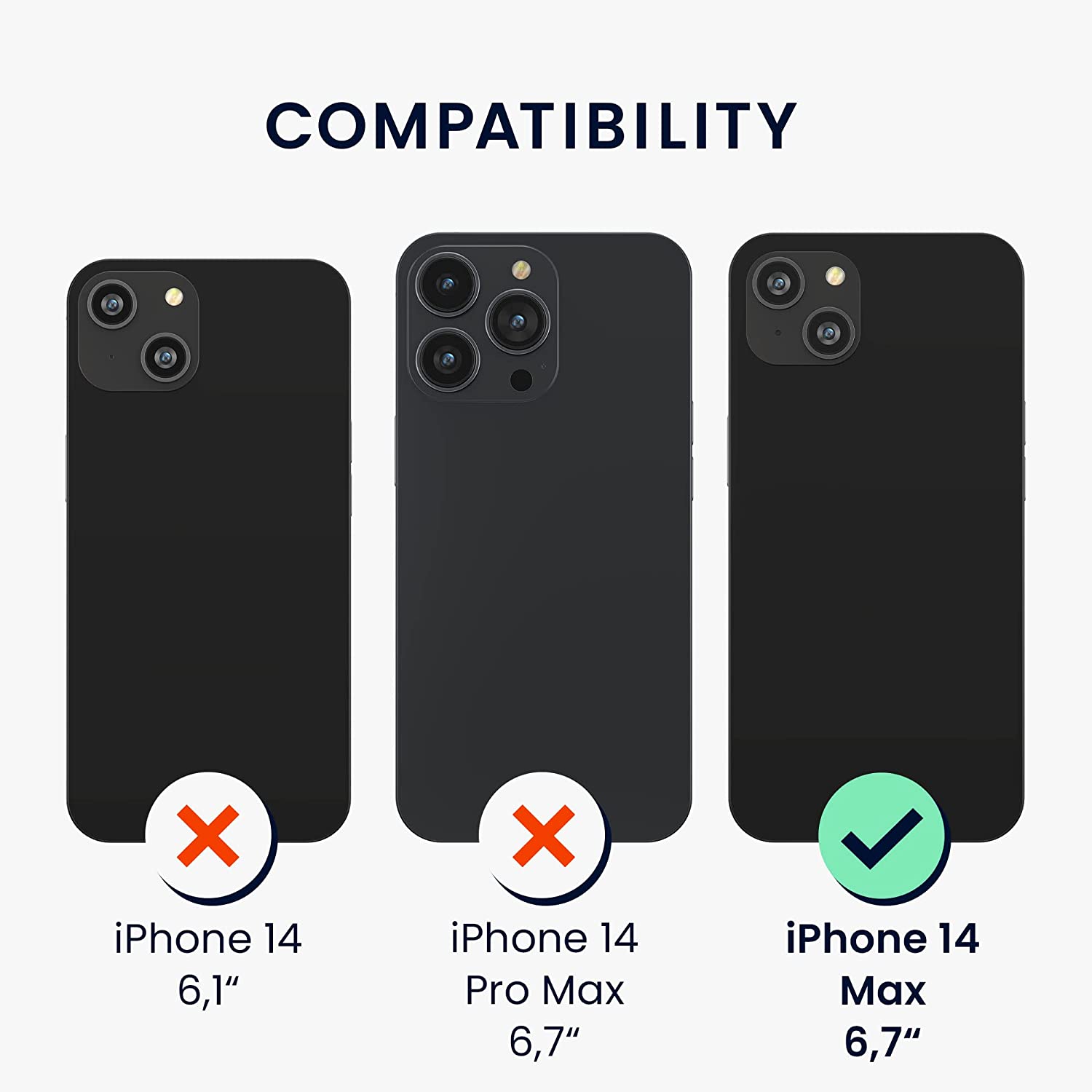 KW iPhone 14 Plus Θήκη Σιλικόνης TPU με Λουράκι - Διάφανη / Black - 59109.01