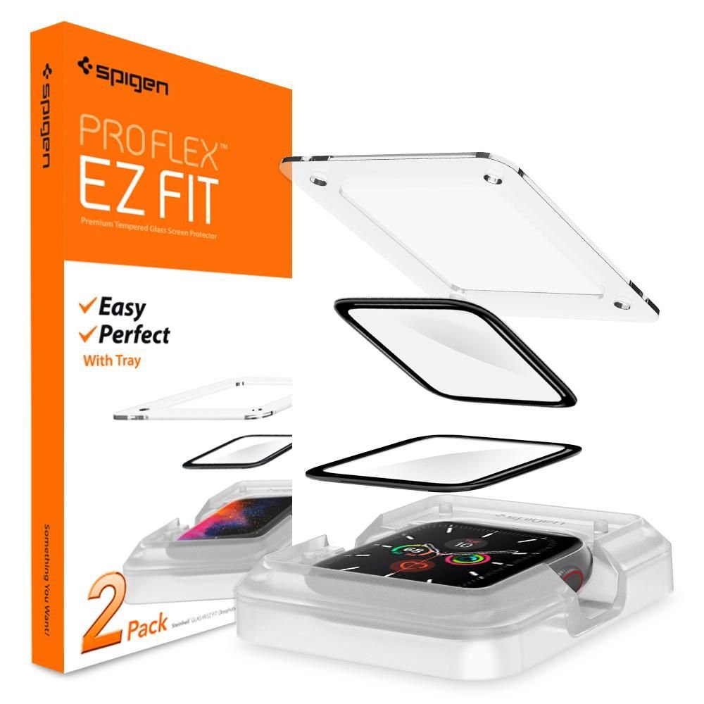 Spigen Προστασία Οθόνης Apple Watch 4 / 5 / 6 / SE / SE 2 - 40mm - Proflex EZ Fit Αντιχαρακτικό Γυαλί Οθόνης - 2 Τεμάχια - Black