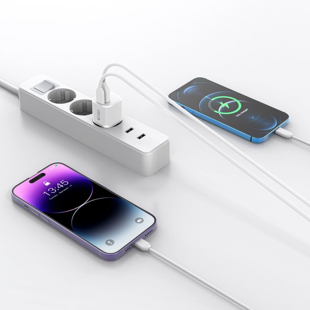 Tech - Protect C20W Mini QC3.0 Οικιακός Φορτιστής Γρήγορης Φόρτισης με 1 Θύρα USB και 1 Θύρα Type C - Black