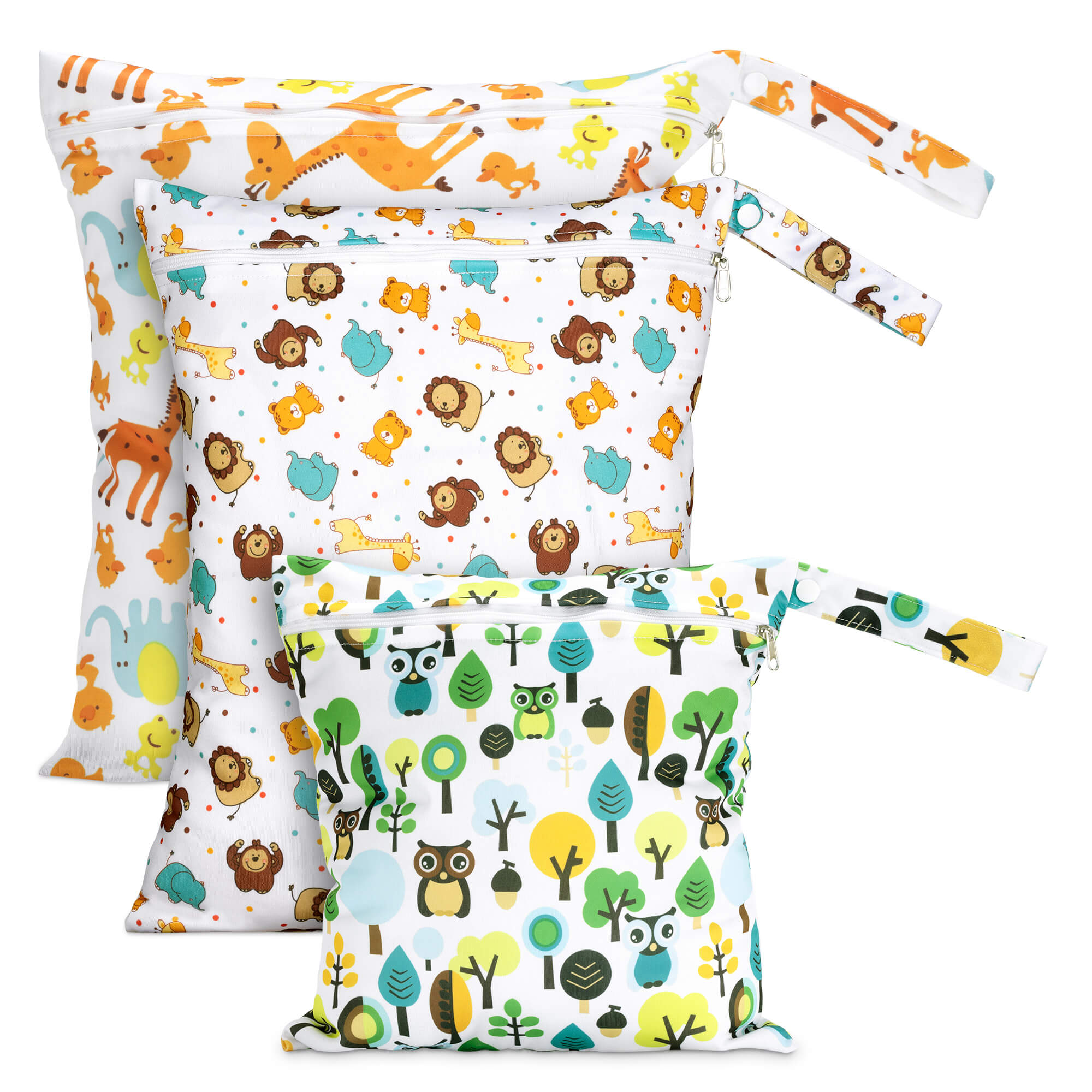 Navaris Σετ με 3 Τσάντες Αποθήκευσης για Πάνες - Design Animal - Multicolor - 56718.01