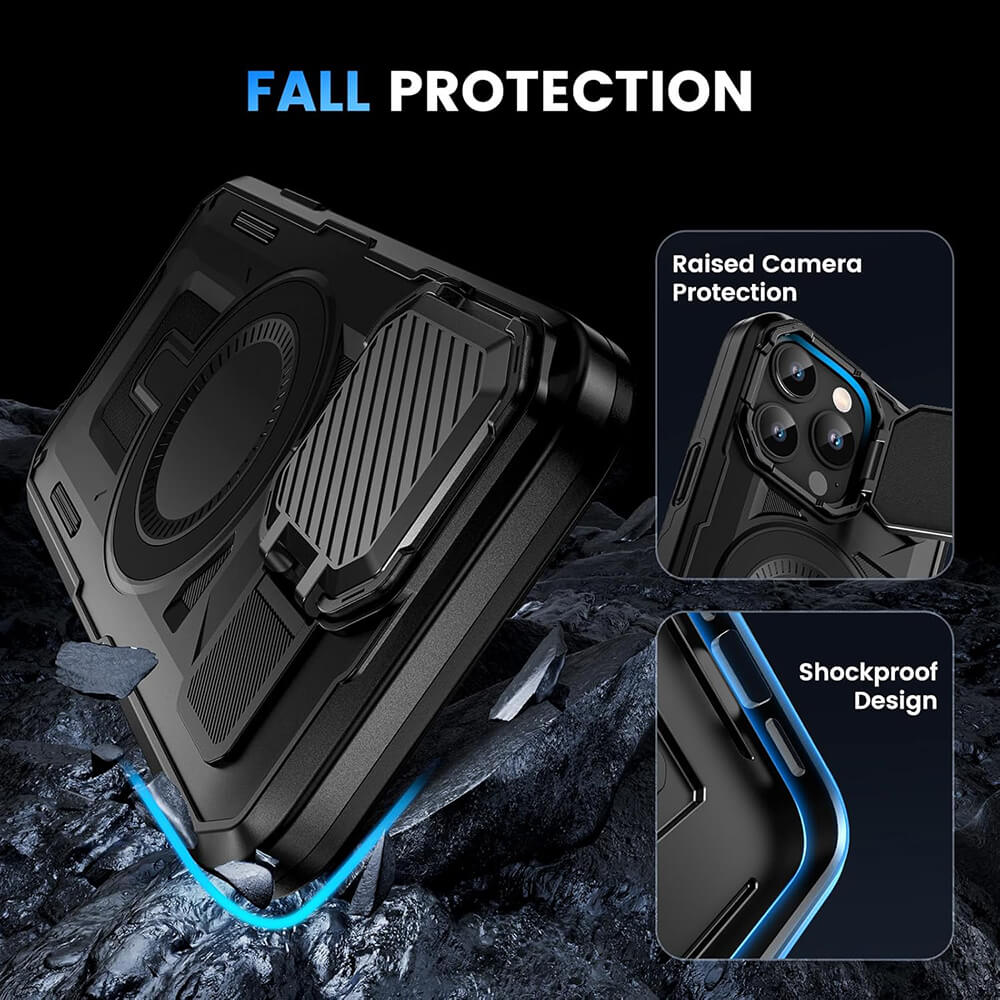 Techsuit iPhone 16 Pro CamVault MagSafe Σκληρή Θήκη με Πλαίσιο Σιλικόνης - Black