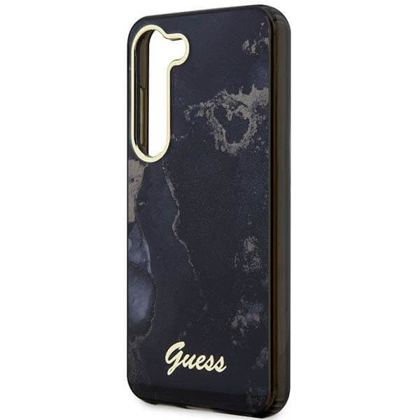 Guess Samsung Galaxy S23 Plus Golden Marble Collection Σκληρή Θήκη με Πλαίσιο Σιλικόνης - Black - GUHCS23MHTMRSK