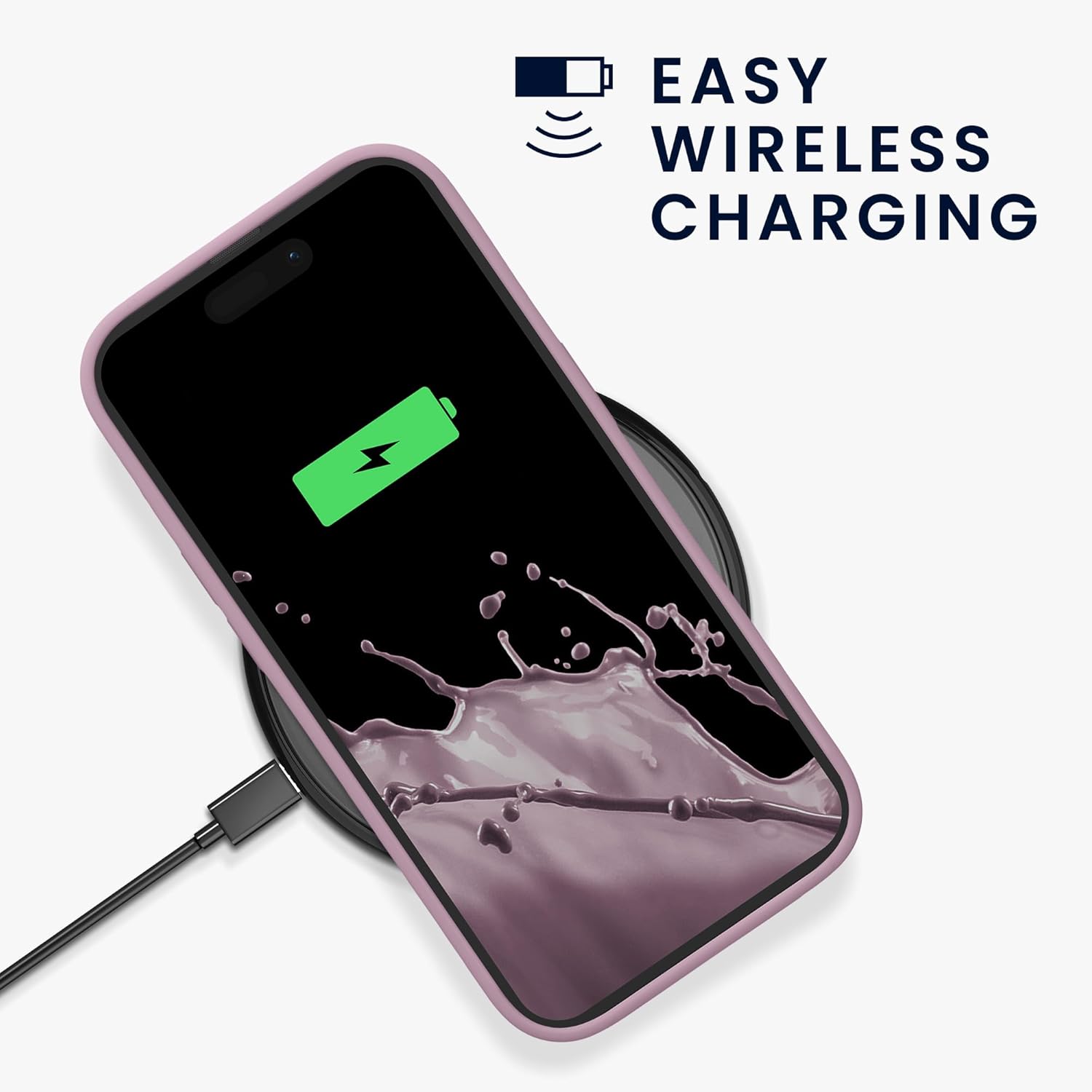 KW iPhone 15 Pro Θήκη Σιλικόνης Rubberized TPU - Mauve