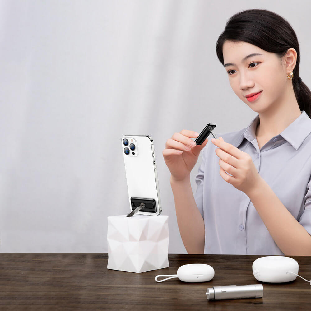 Baseus Self-Adhesive Foldable Phone Holder - Αυτοκόλλητο Stand Κινητού - White - LUXZ000002