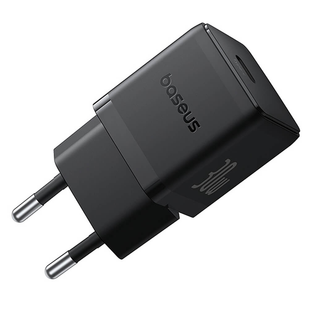 Baseus Palm Οικιακός Φορτιστής Γρήγορης Φόρτισης 30W με 1 Θύρα Type - C και Καλώδιο Type - C to Type - C - Cluster Black