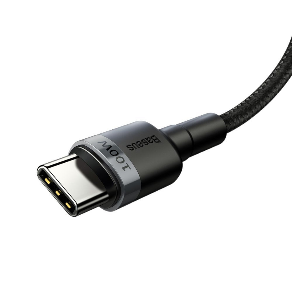 Baseus Cafule Cable Type-C 5A PD 2.0 100W - Καλώδιο Γρήγορης Φόρτισης Type-C to Type-C 2M - Black / Grey - CATKLF-ALG1