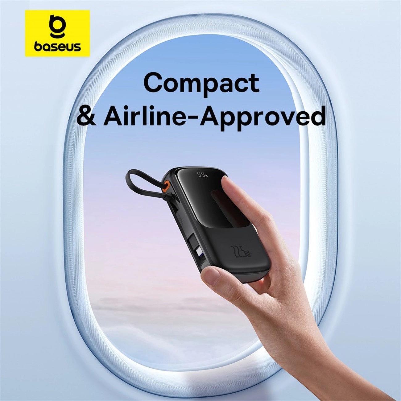 Baseus Qpow Pro+ Power Bank 10000mAh 22.5W με Οθόνη και Ενσωματωμένο Καλώδιο Type-C - Black - P10067101113-00