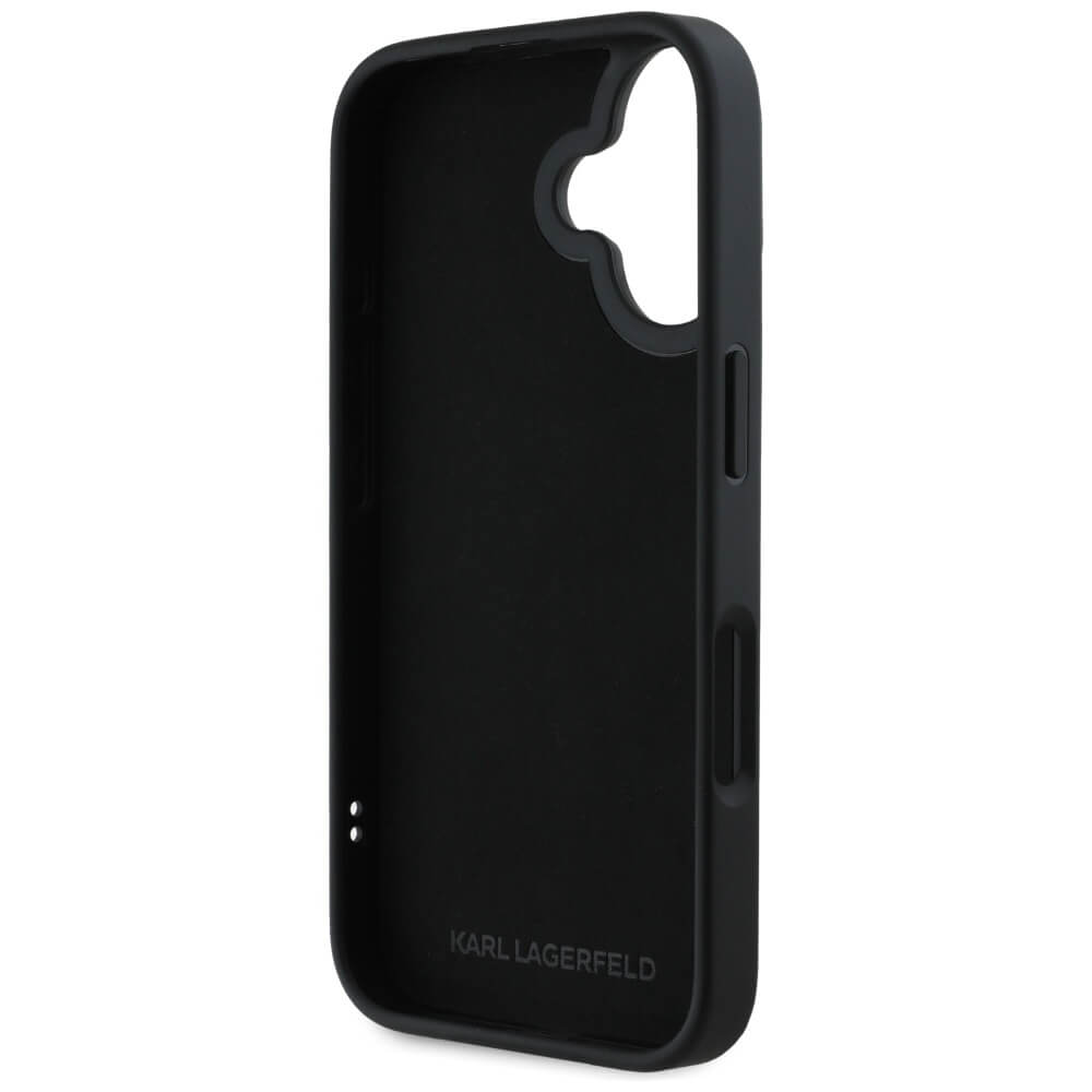 Karl Lagerfeld iPhone 16 - HC 3D Rubber Double Heads - Σκληρή Θήκη με Πλαίσιο Σιλικόνης - Black - KLHCP16SRBCKCHLK