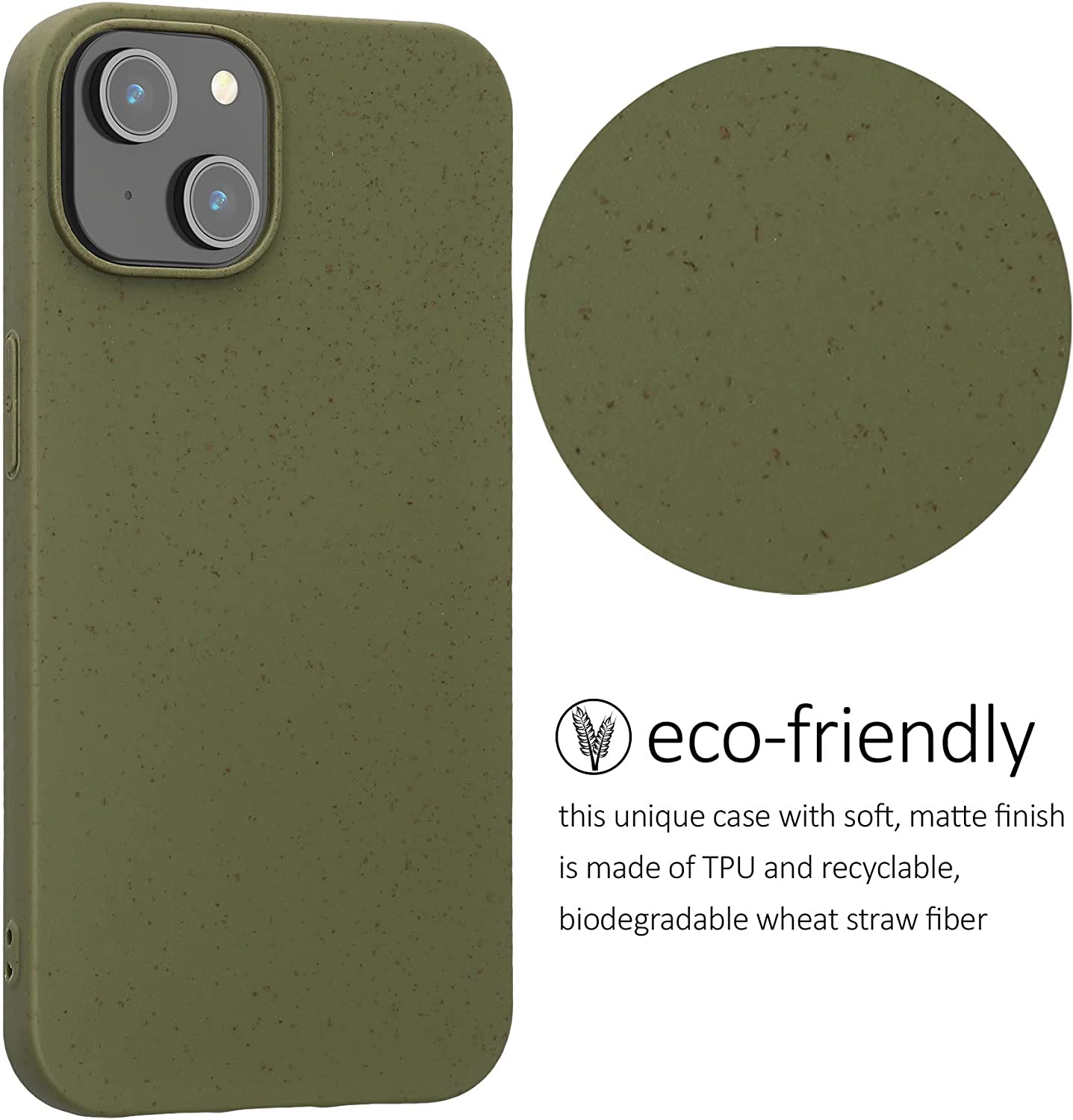 Kalibri iPhone 14 Θήκη Σιλικόνης TPU με Ανακυκλώσιμο και Βιοδιασπώμενο Υλικό - Olive Green - 59217.107