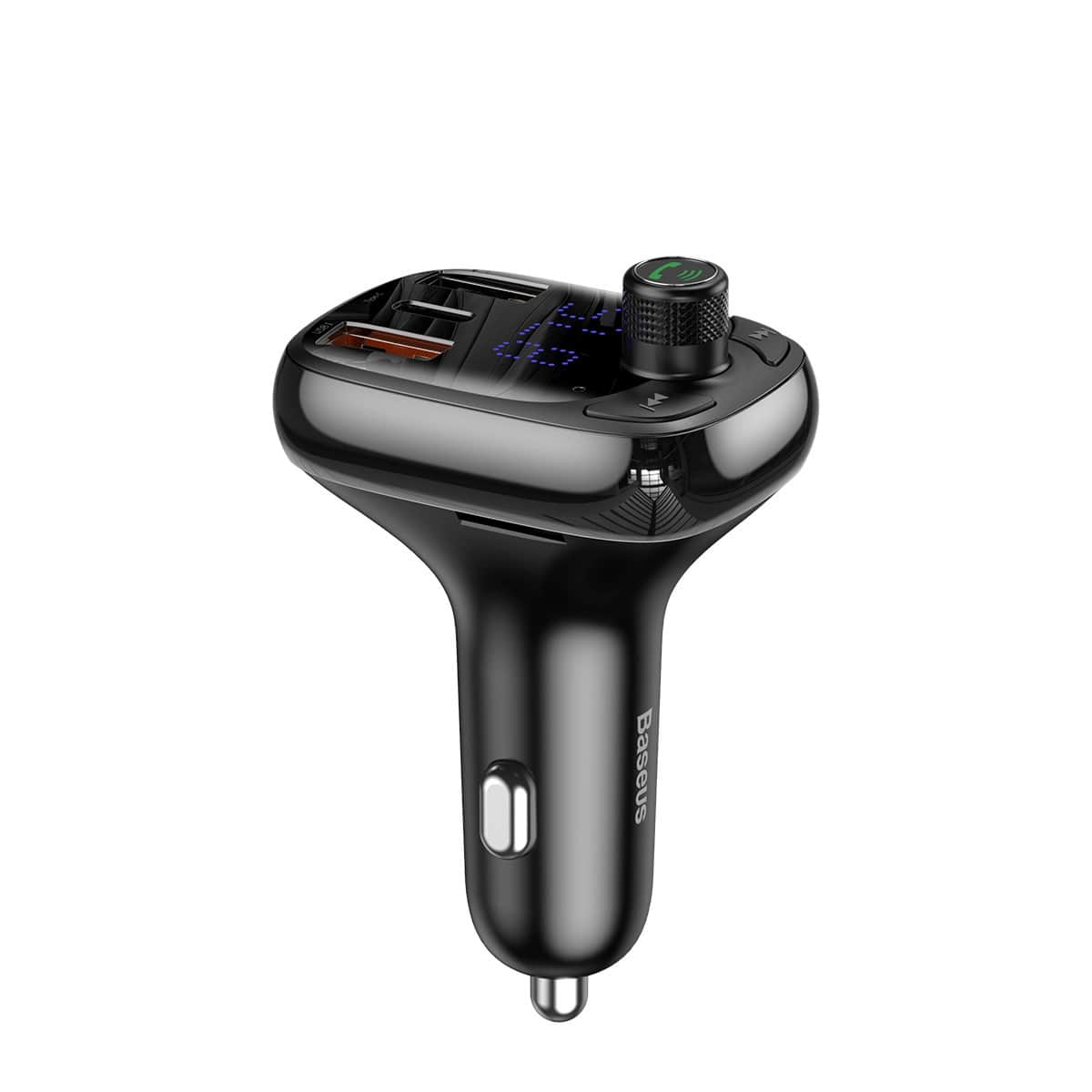 Baseus T Typed S-13 Overseas Edition Car FM Transmitter για Αναπαραγωγή Μουσικής / Handsfree Κλήσεις / Φόρτιση Κινητών στο Αυτοκίνητο PD QC 3.0 - Black - CCMT000101