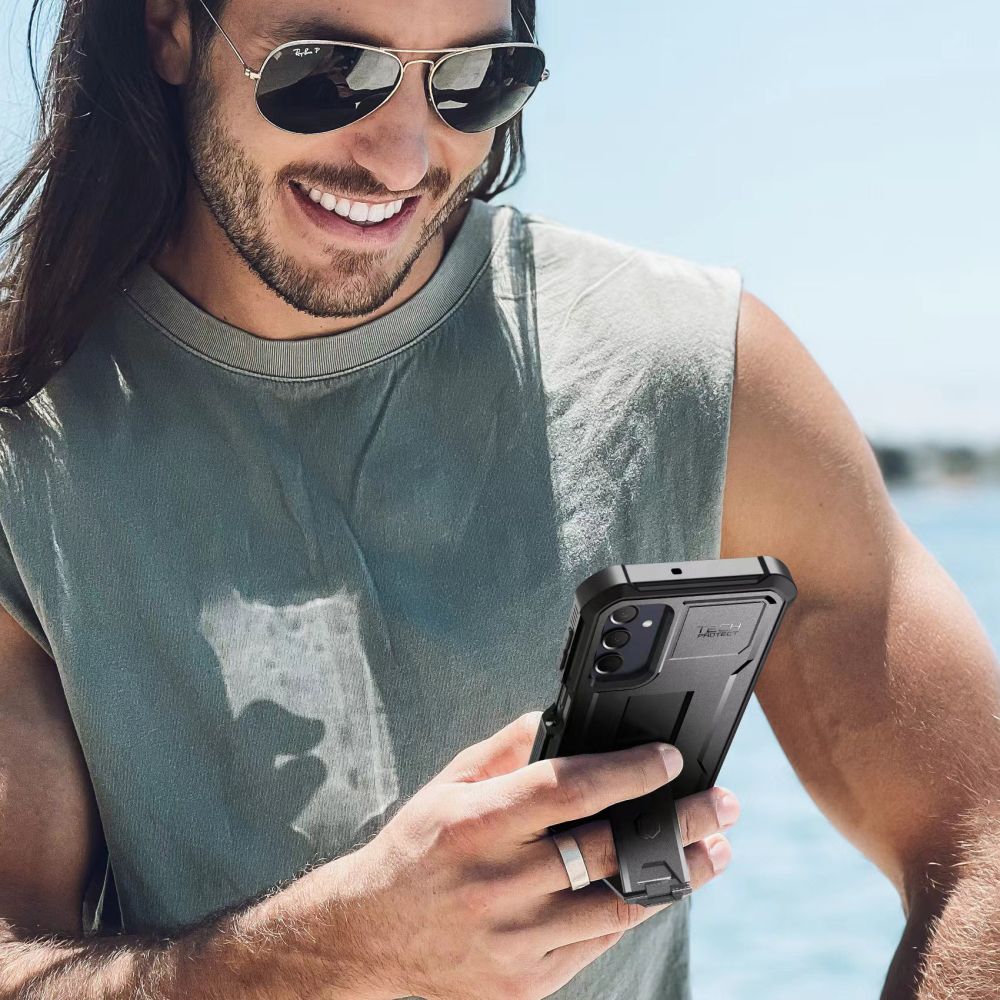 Tech - Protect Samsung Galaxy A25 5G Kevlar Pro Θήκη 360 Full Body με Προστασία Οθόνης και Stand - Black