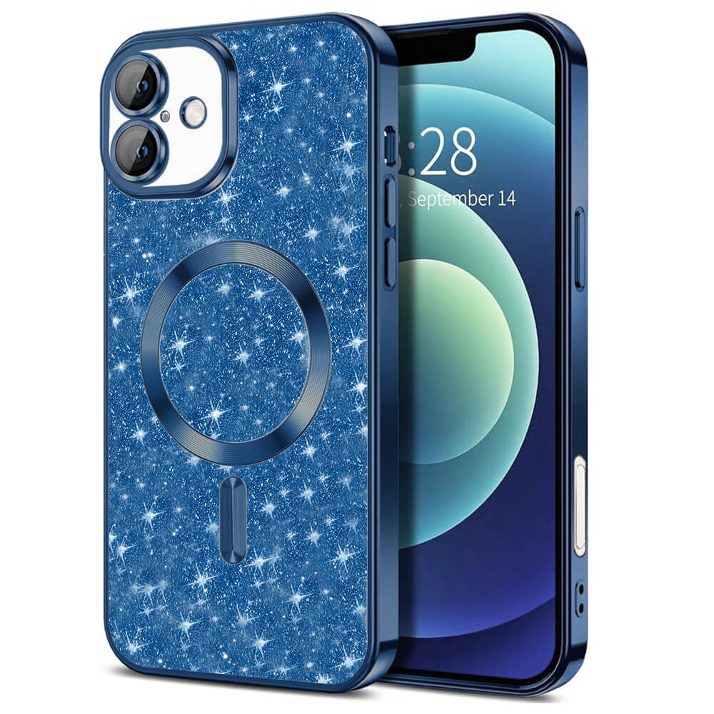 Techsuit iPhone 16 - Luxury Glitter MagSafe - Θήκη Σιλικόνης - Deep Blue