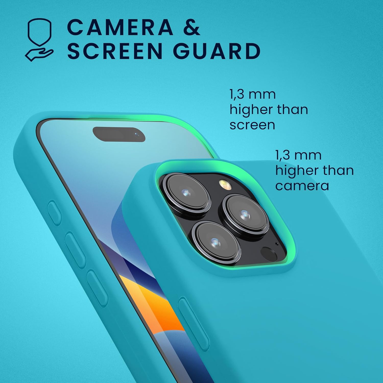 KW iPhone 16 Pro Θήκη Σιλικόνης Rubberized TPU - Cool Glacier