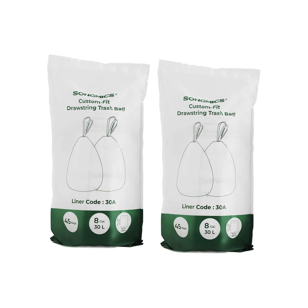 Songmics Σακούλες Απορριμάτων - 2 Πακέτα x 45 Τεμάχια - 30L - White - KRB30A02