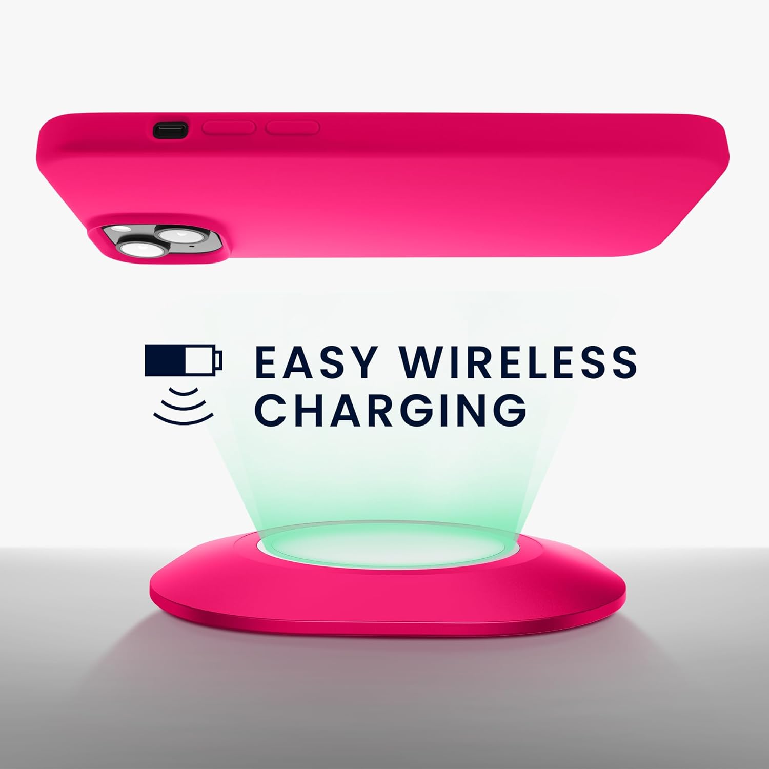 KW iPhone 15 Plus Θήκη Σιλικόνης Rubberized TPU - Neon Pink - 61954.77