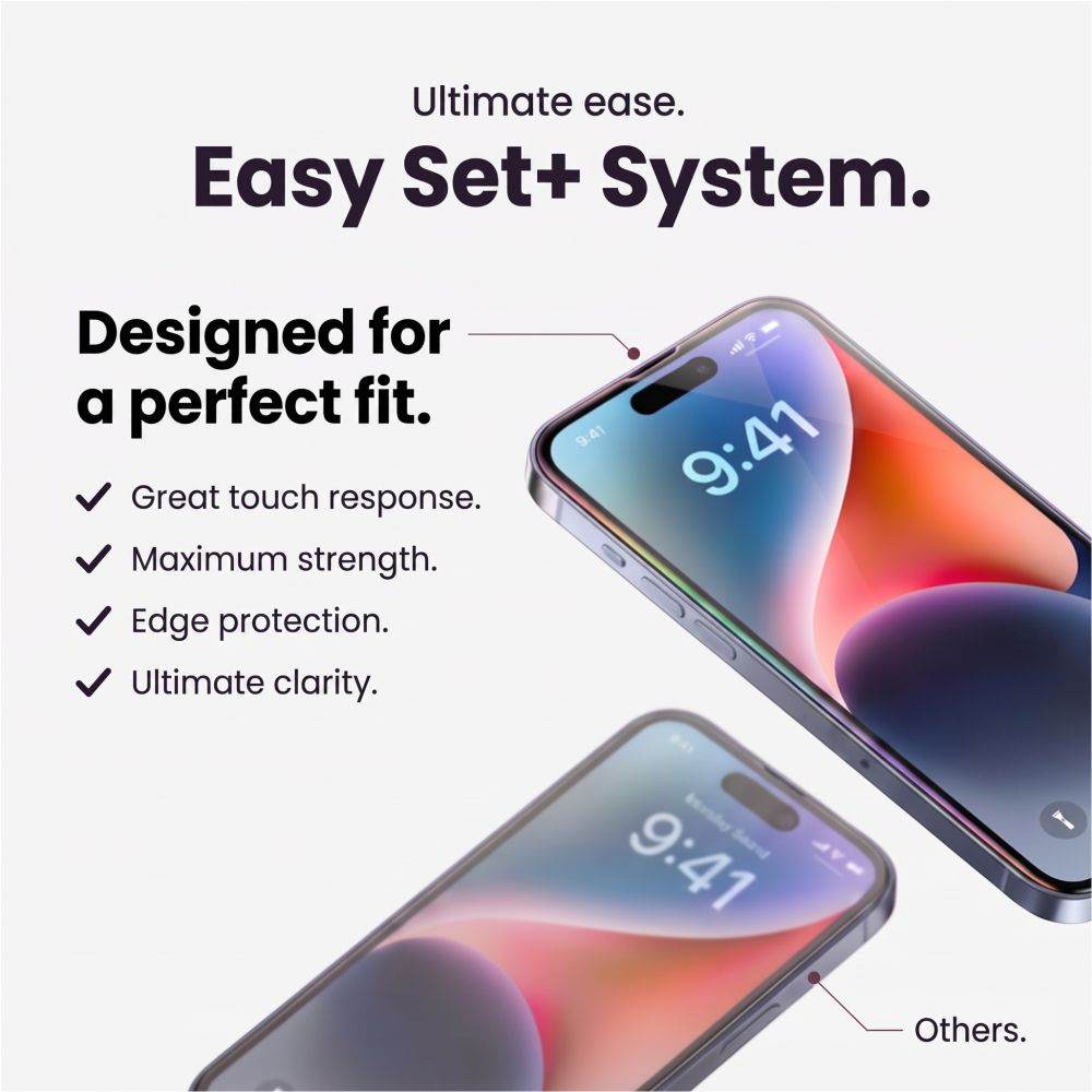 Tech-Protect iPhone 18 Pro Easy Set+ - Σετ με 2 Αντιχαρακτικά Γυαλιά Οθόνης με οδηγό και 1 Αντιχαρακτικό Γυαλί για την Κάμερα - Διάφανα