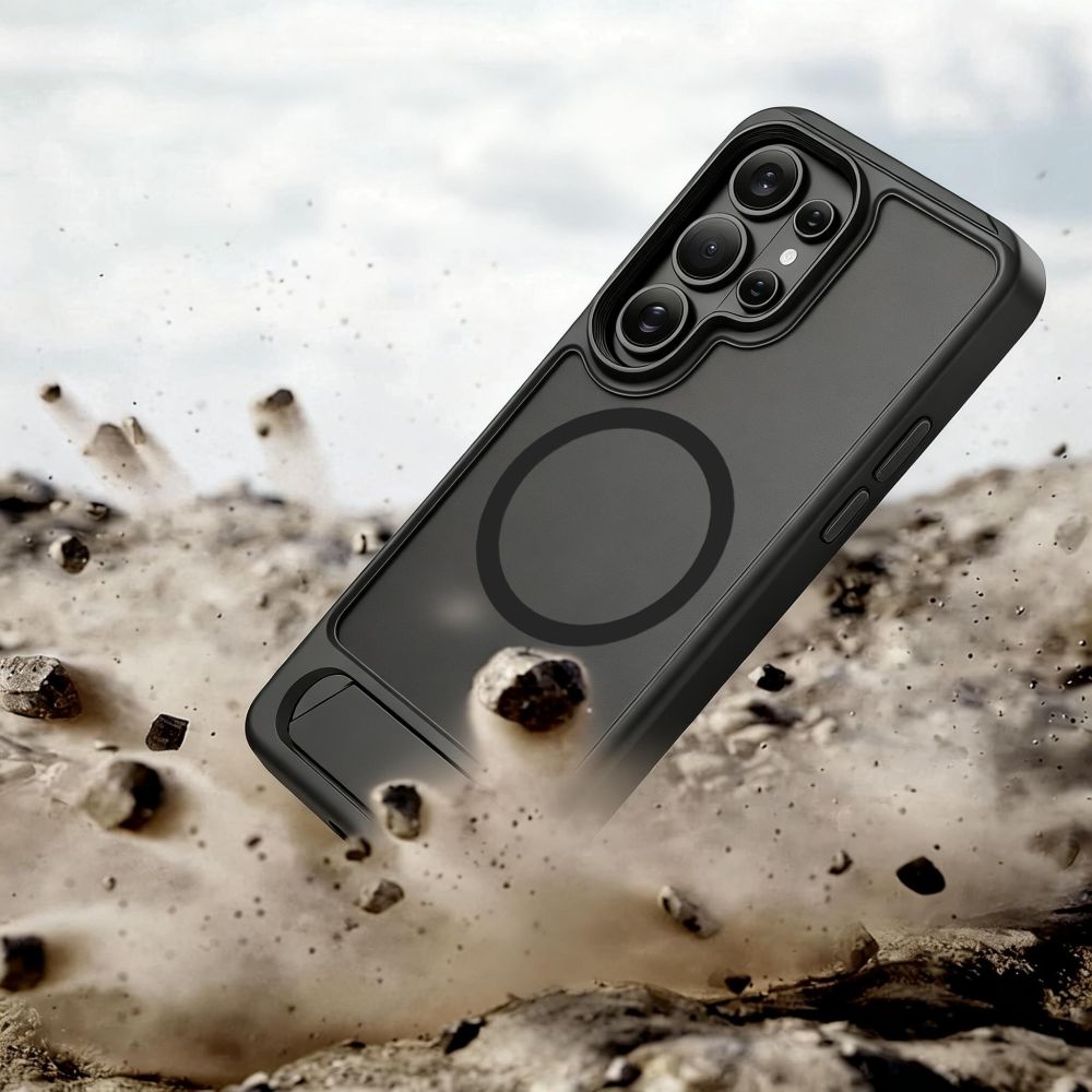 Tech - Protect Samsung Galaxy S26 Ultra - Σκληρή Θήκη με Πλαίσιο Σιλικόνης και Σταντ - Magrack MagSafe - Matte Black