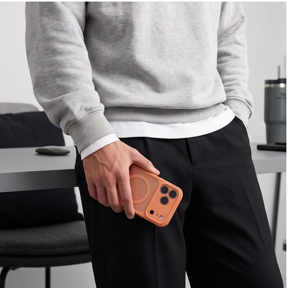 Tech-Protect iPhone 17 Pro / 18 Pro - Σκληρή Θήκη με Πλαίσιο Σιλικόνης και MagSafe - BasicMag - Matte Cosmic Orange
