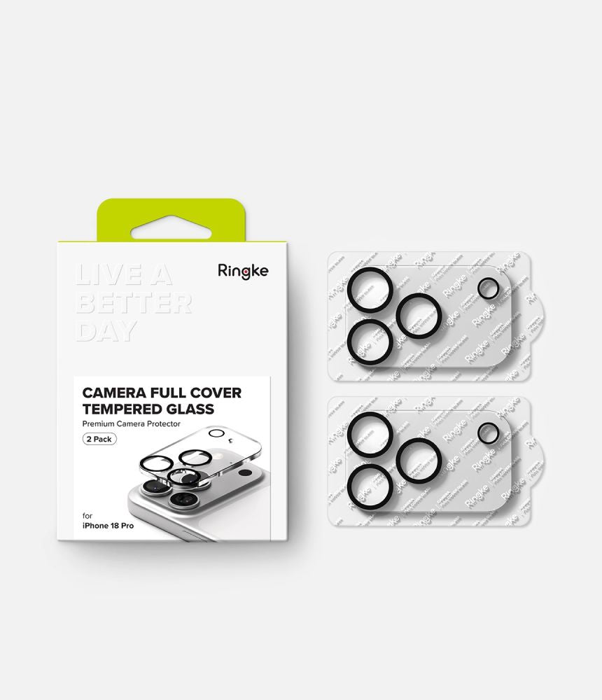 Ringke iPhone 18 Pro - Αντιχαρακτικό Γυαλί για την Κάμερα - Camera Full Cover - 2 Τεμάχια - Clear