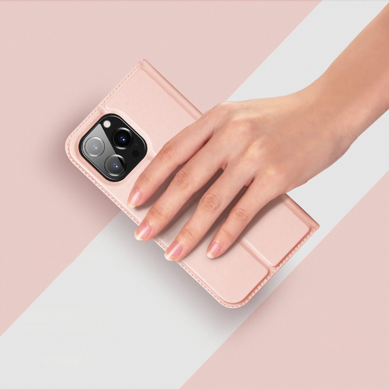 Dux Ducis iPhone 14 Pro Flip Stand Case Θήκη Βιβλίο - Rose Gold