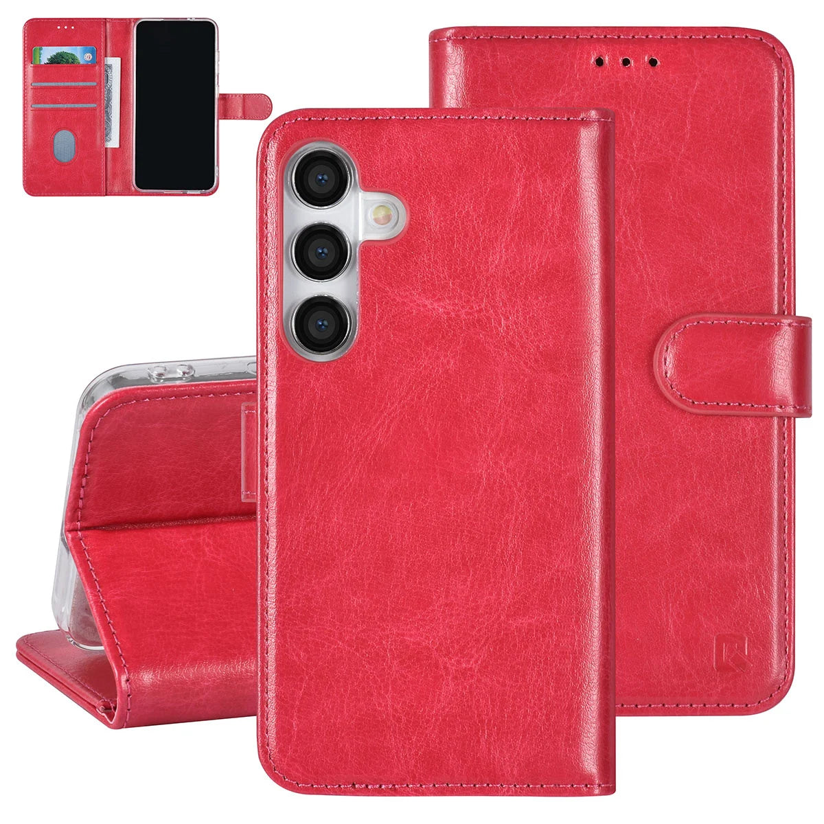 Tuniq Samsung Galaxy S24 - Θήκη Πορτοφόλι Stand από Δερματίνη - Hot Pink