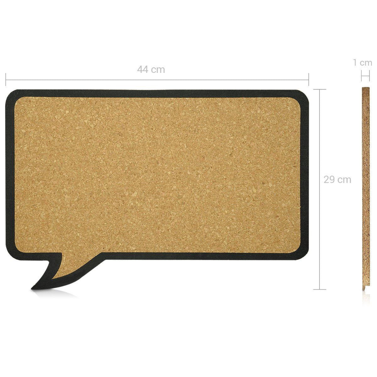 Navaris Cork Notice Board - Πίνακας Ανακοινώσεων με Πινέζες - Design Speech Bubble - Brown - Black - 41132