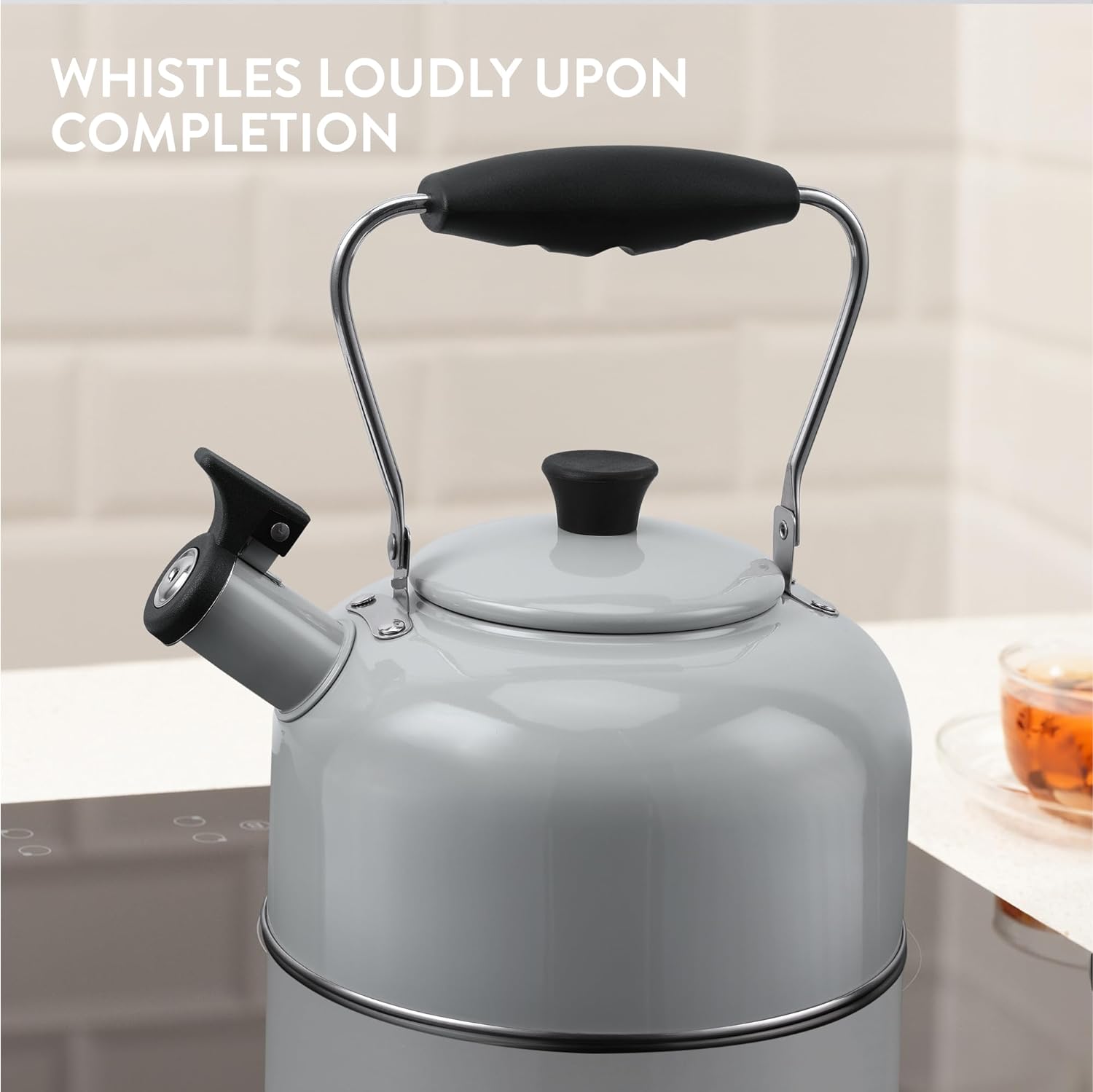 Navaris Βραστήρας Σφυρίγματος από Ανοξείδωτο Ατσάλι - 2.8 L - Grey - 61696.02