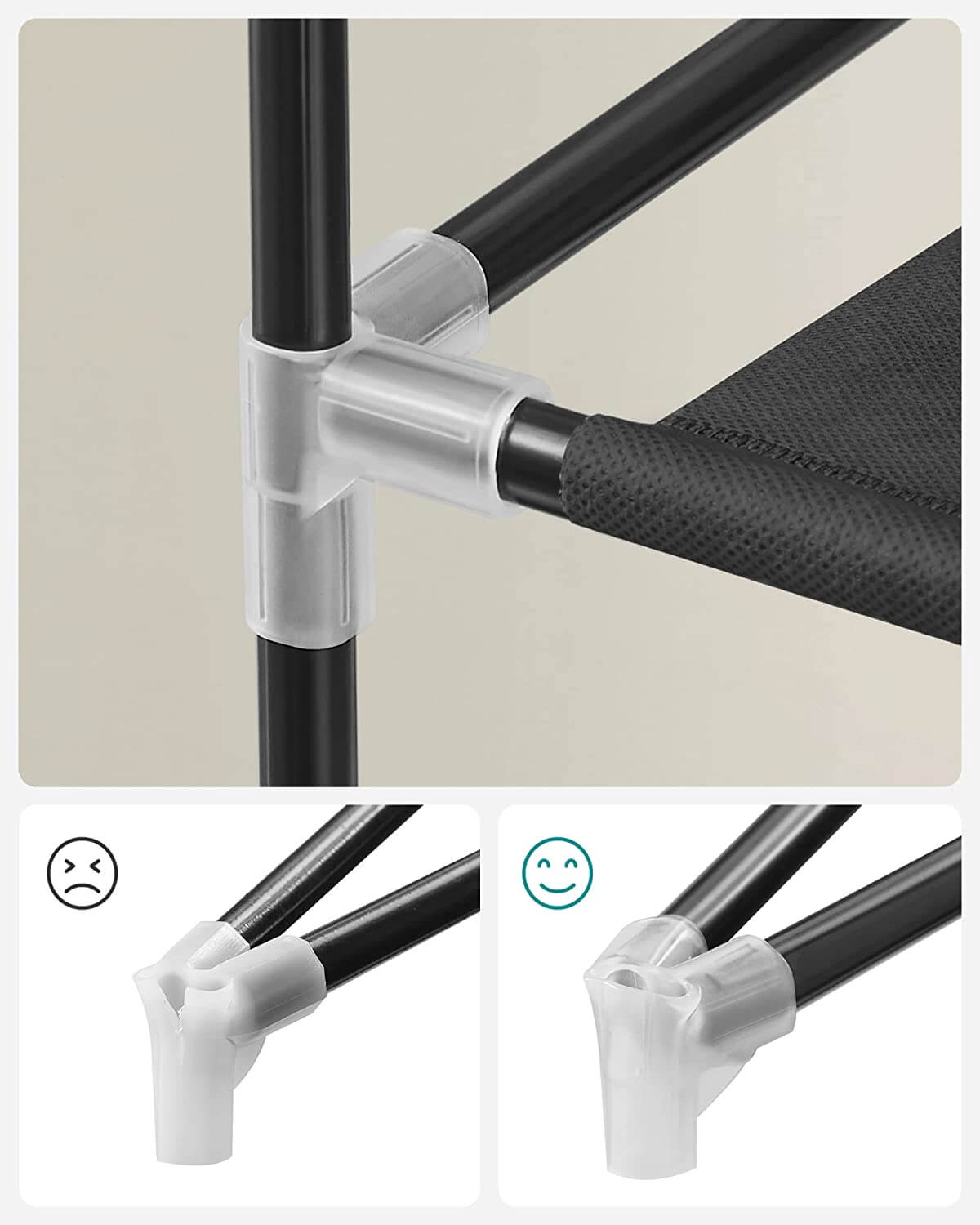 Songmics Παπουτσοθήκη με 10 Ράφια και Μπροστινό Κάλυμμα - Black - RXJ10H01