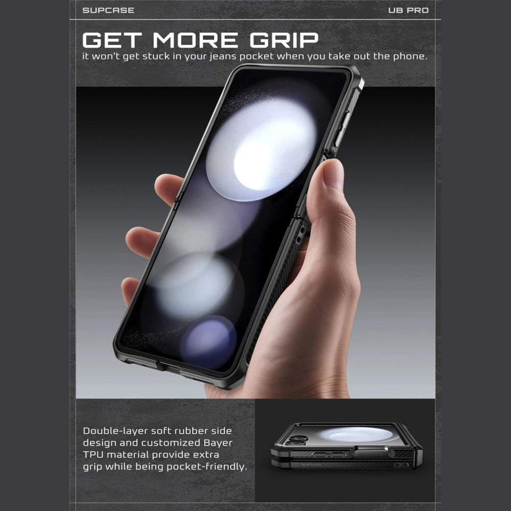 Supcase Samsung Galaxy Z Flip7 - Unicorn Beetle Pro - Σκληρή Θήκη με Προστασία Οθόνης και Stand - Black