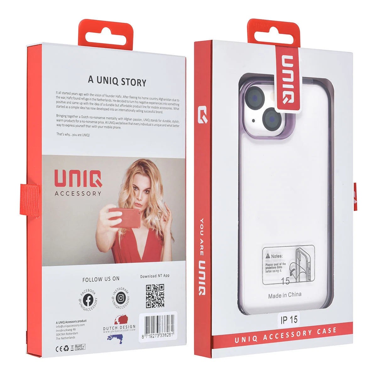 Tuniq iPhone 15 - Σκληρή Θήκη με Πλαίσιο Σιλικόνης - Ημιδιάφανο Λευκό / Διάφανο