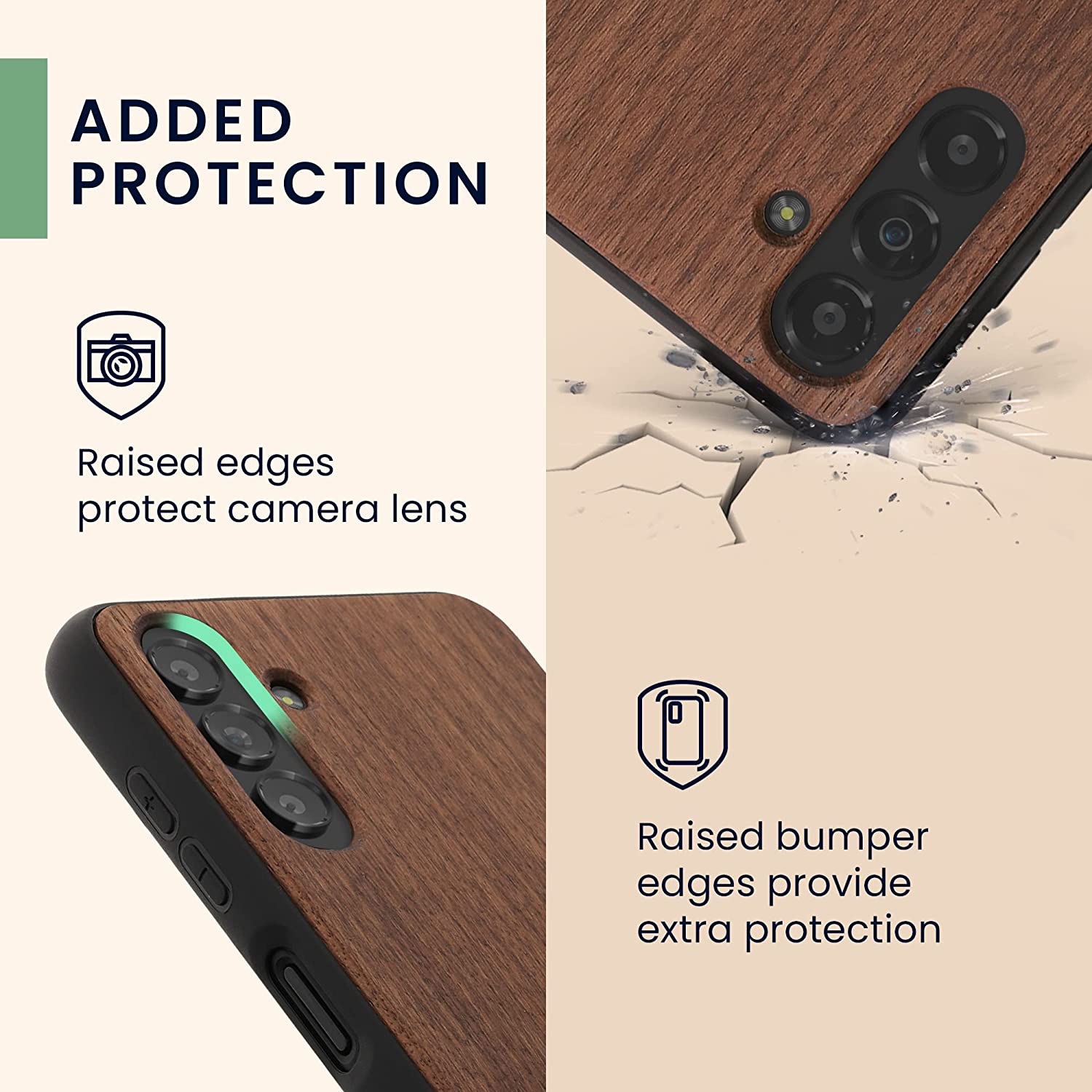 KW Samsung Galaxy A13 5G Θήκη από Φυσικό Ξύλο - Design Vintage Anchor - Dark Brown - 59886.04