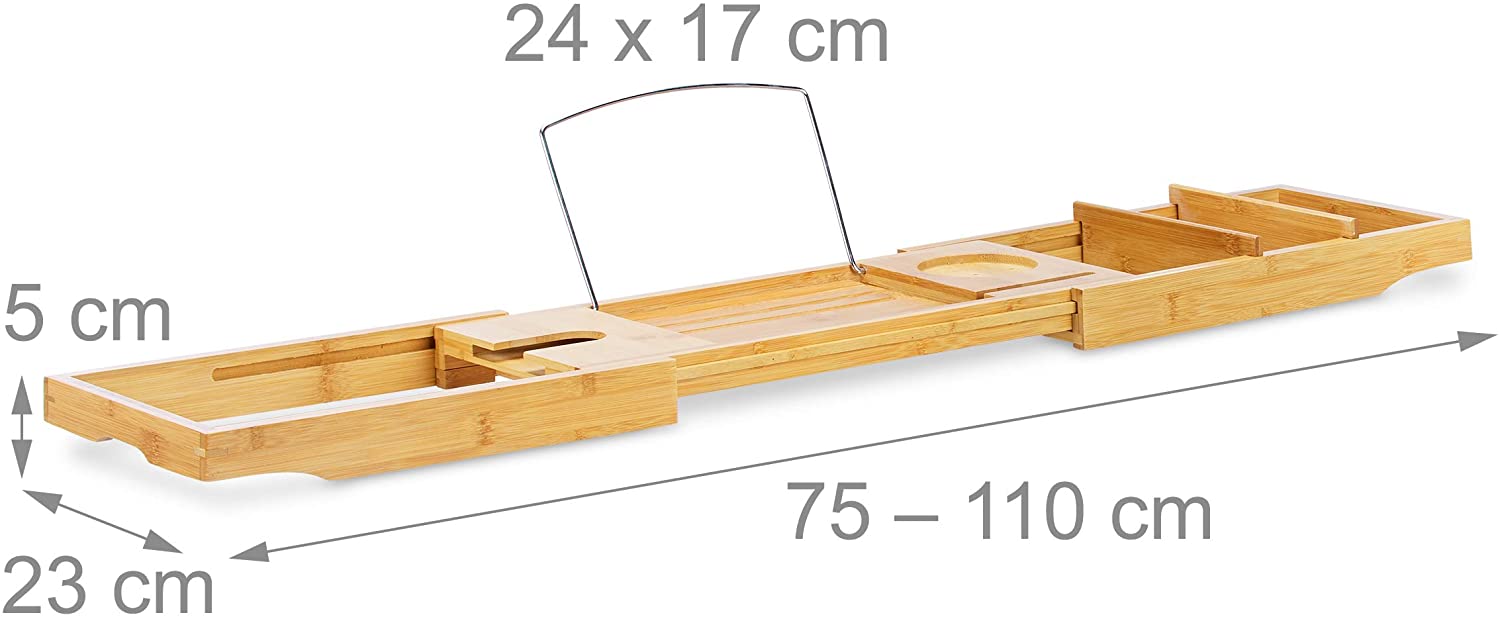 Relaxdays Ξύλινη Βάση από Μπαμπού για τη Μπανιέρα - Natural - 4052025215705