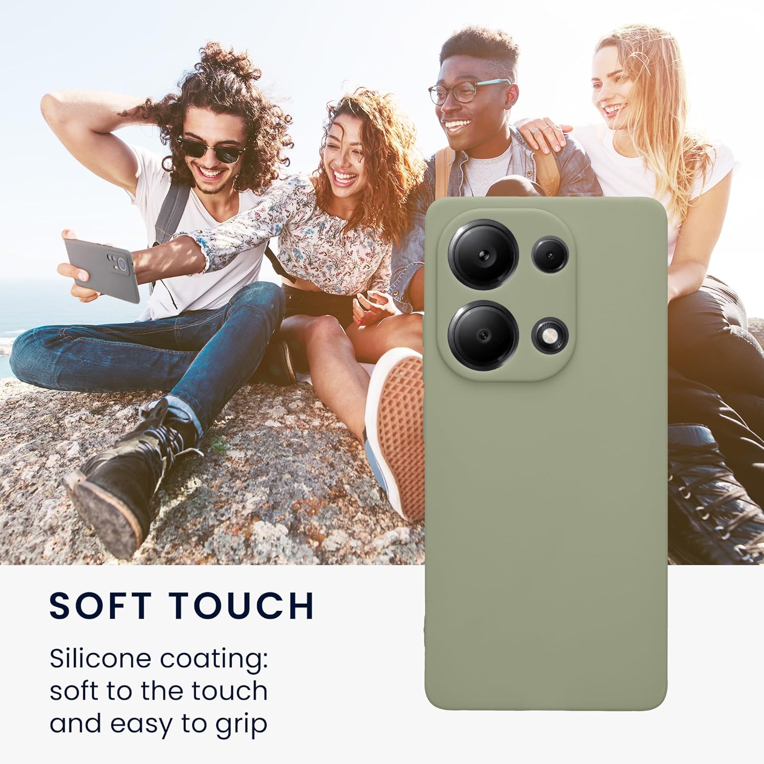 KW Xiaomi Redmi Note 13 Pro 4G Θήκη Σιλικόνης TPU - Grey Green