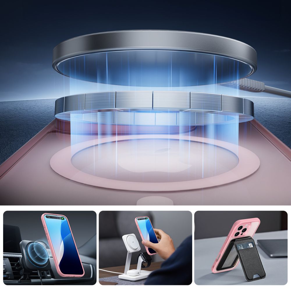 ESR iPhone 16 Pro Max - Classic Pro Halolock - Σετ με 1 Αντιχαρακτικό Γυαλί Οθόνης και Θήκη MagSafe - Frosted Pink