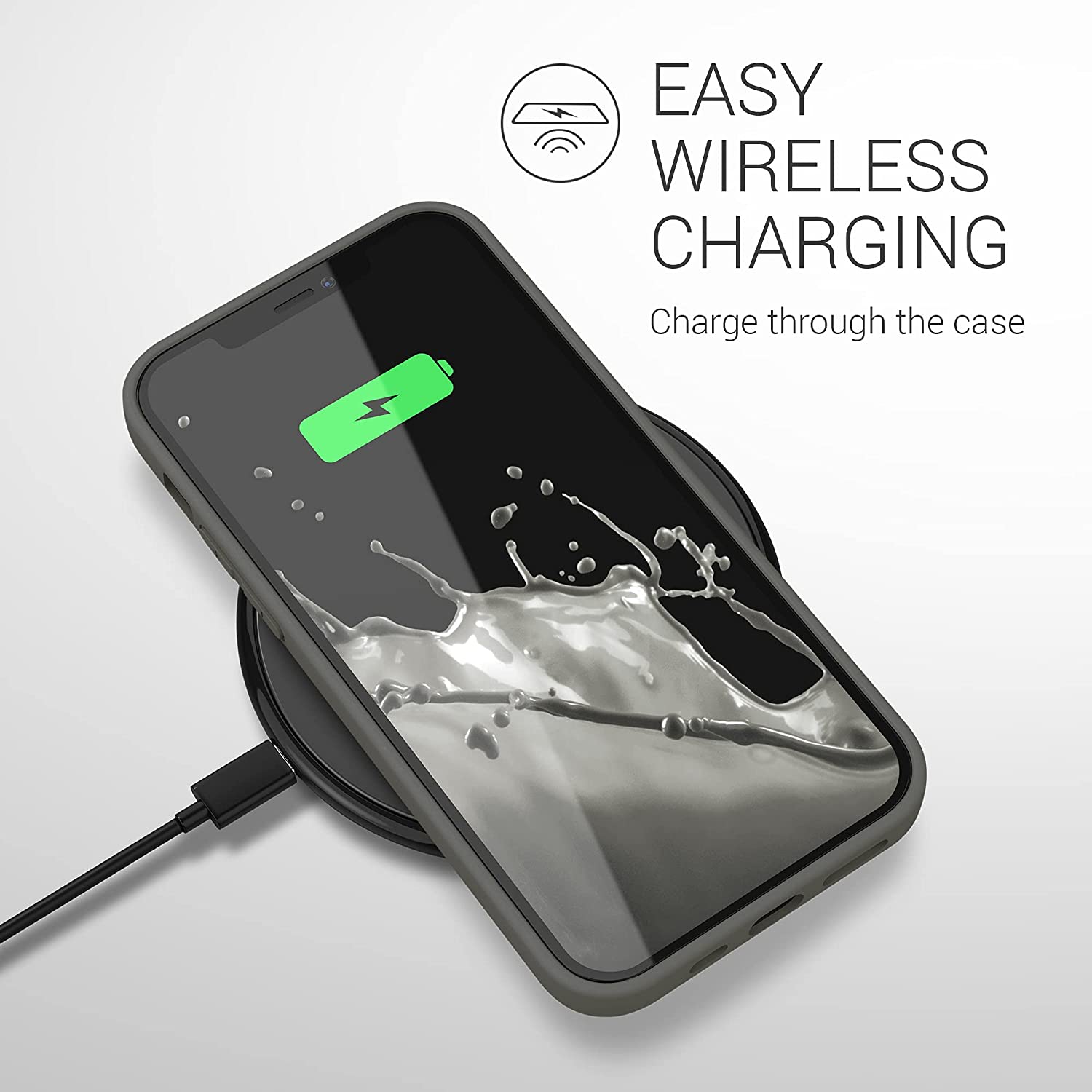 KW iPhone 12 Pro Max Θήκη Σιλικόνης TPU - Titanium Grey - 53940.155