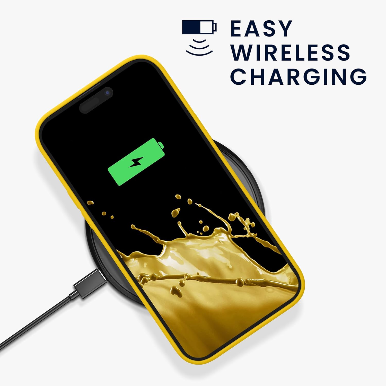 KW iPhone 15 Plus Θήκη Σιλικόνης Rubberized TPU - Bright Yellow