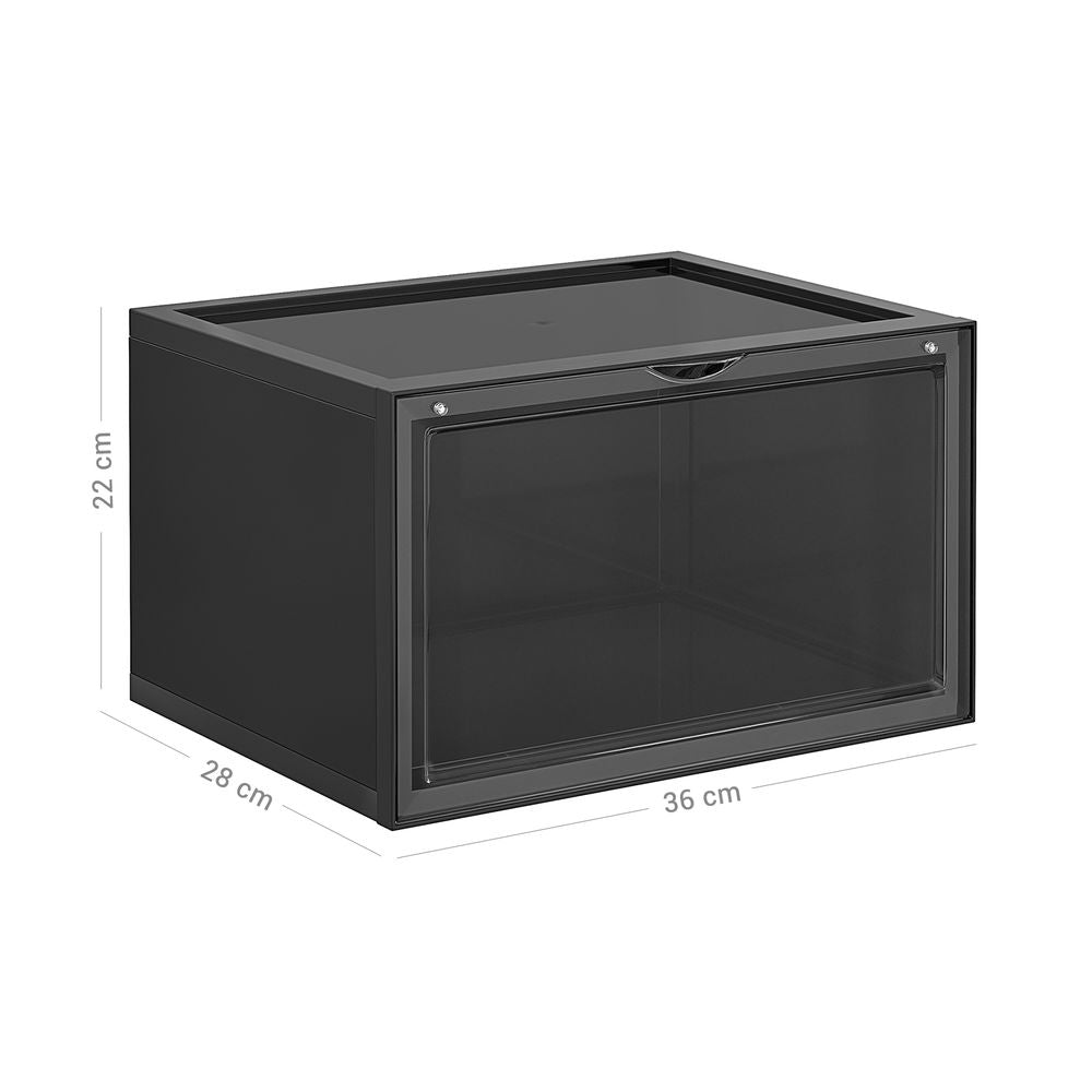 Songmics Σετ με 6 Κουτιά Αποθήκευσης Υποδημάτων - Black - LSP06CB