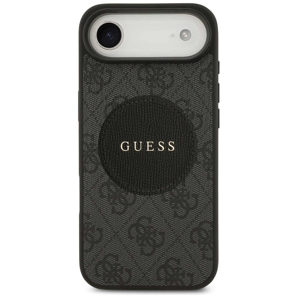 Guess iPhone Air - 4G Circle Classic Logo MagSafe - Θήκη με Επένδυση Συνθετικού Δέρματος - Black - GUHMP17MP4PGRSGK