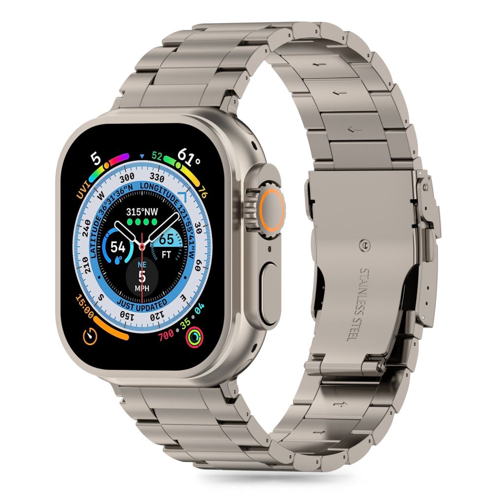 Tech-Protect Λουράκι Apple Watch 4 / 5 / 6 / 7 / 8 / 9 / SE / ULTRA 1 / ULTRA 2 - 42 / 44 / 45 / 49 mm Stainless Pro από Ανοξείδωτο Ατσάλι - Titanium