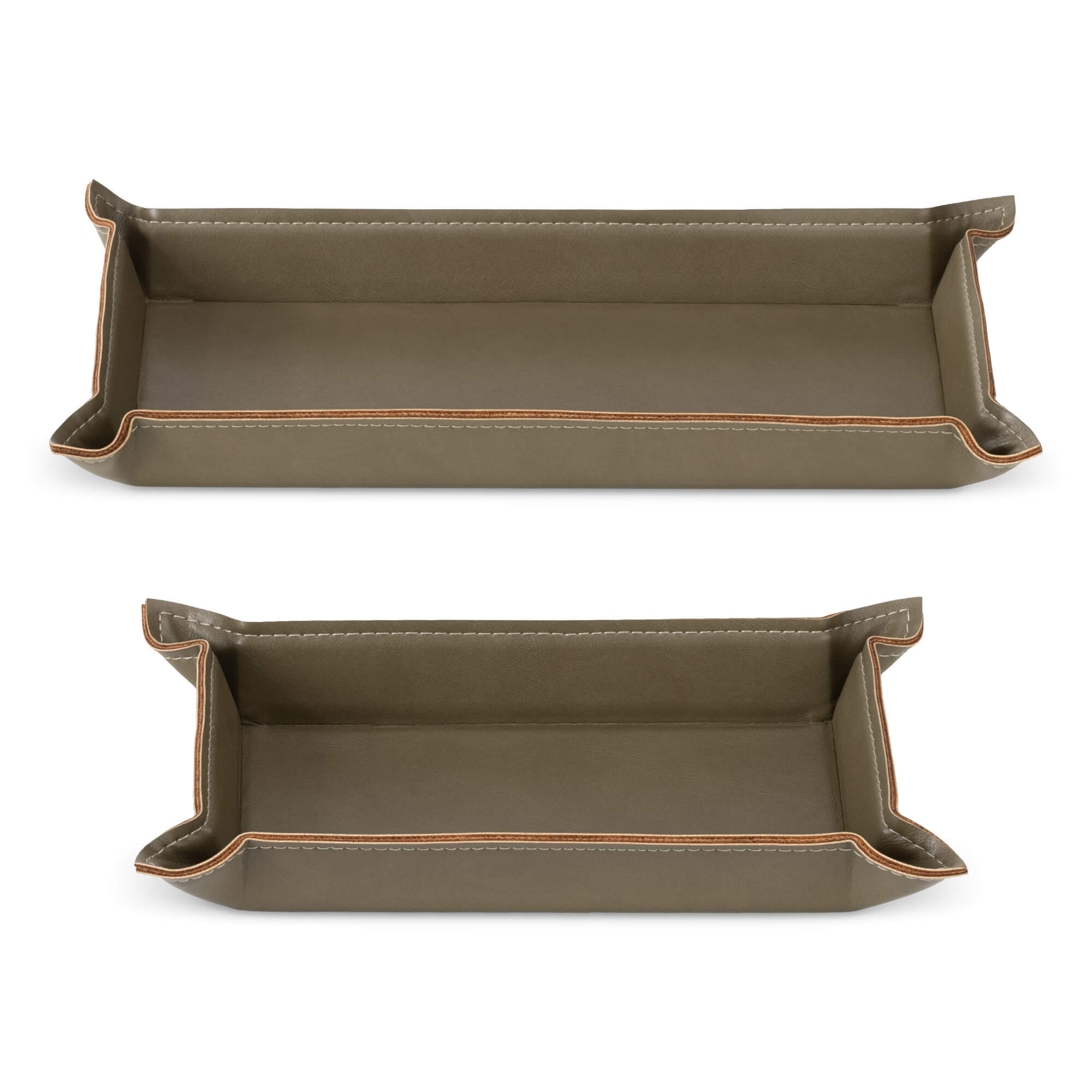 Navaris Σετ με 2 Δίσκους Αποθήκευσης από Δερματίνη - Brown - 53480.02.28